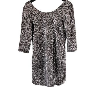 Matte Taupe Sequin Shift Dress